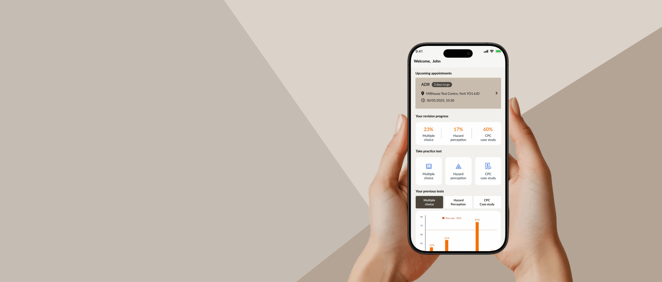 A person holding a phone showing the display screen of the Insite portal app.